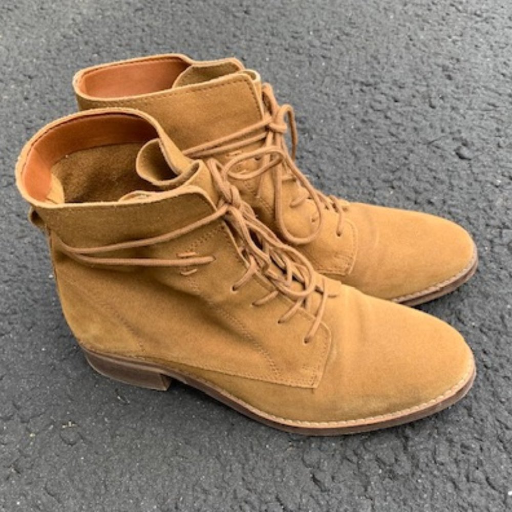 Steve Madden Rosaly Round Toe Suede Ankle Boot Tan C361 - Picture 4 of 16